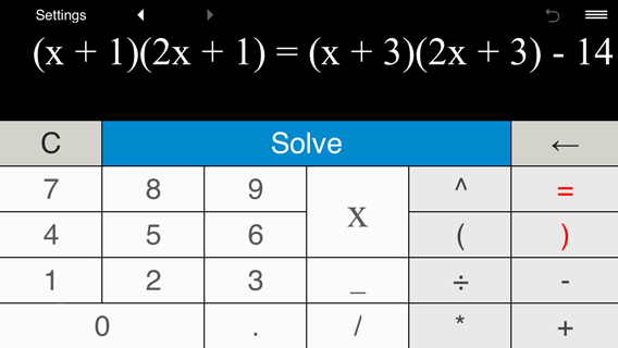 Solving linear equation (x + 1)(2x + 1) = (x + 3)(2x + 3) - 14