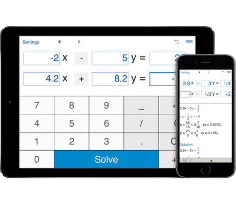 2 x 2 System of linear equations solver