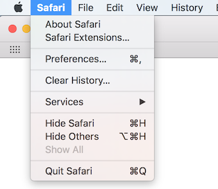 Open Safari preferences